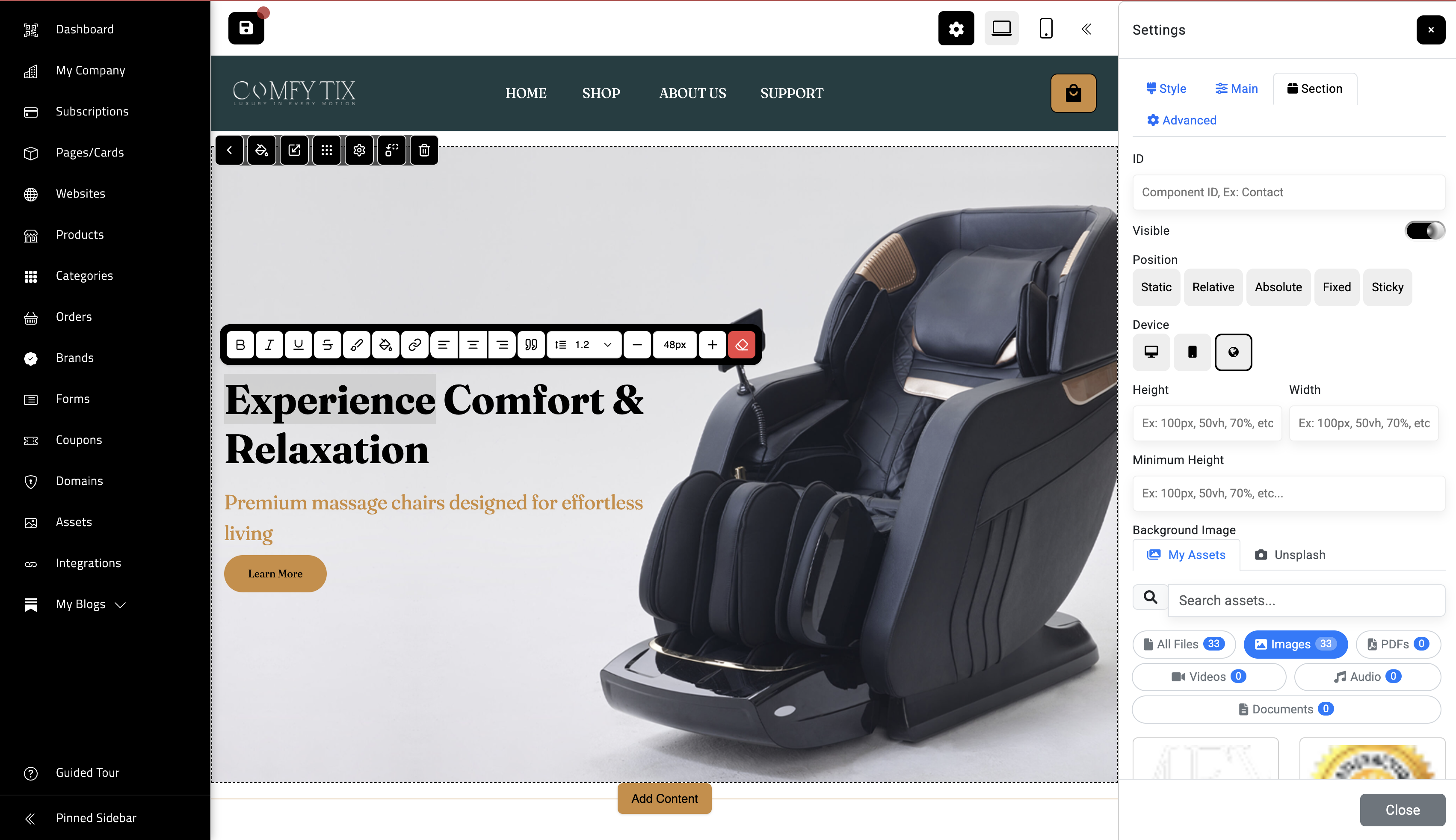 QwickSite hero banner